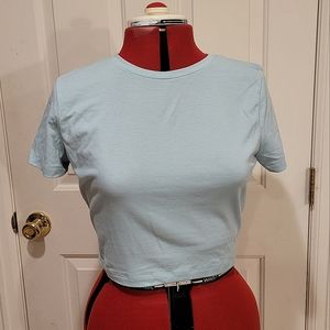Wild Fable light blue crop tight top